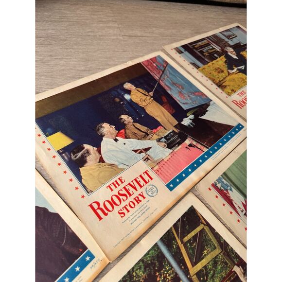Vintage 1947 The Roosevelt Story Movie Lobby Card Set Franklin D. Roosevelt FDR - Picture 5 of 8